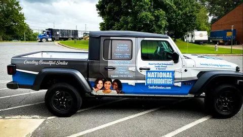 Pickup truck partial wrap